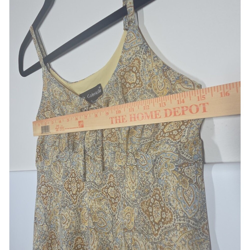 MLLE GABRIELLE PAISLEY RUFFLE HEM SLIP DRESS 12 LISA LOEB FRIENDS GRUNGE 90s Y2K - Picture 5 of 9